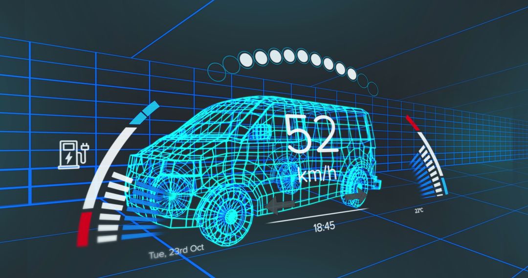 Digital Interface with Vehicle Speedometer and 3D Model
