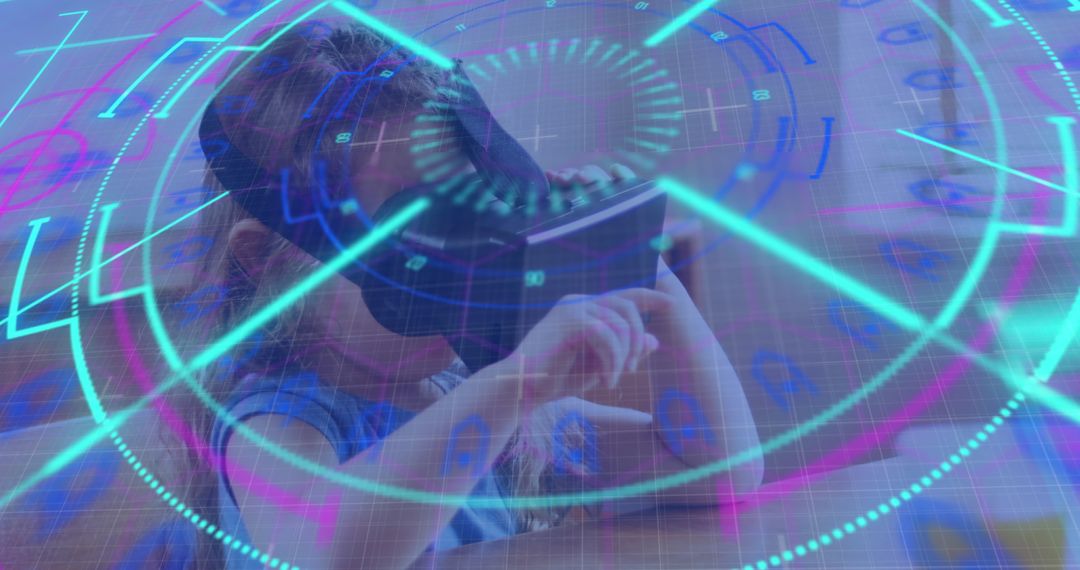 Child Engaged with VR Technology in Educational Setting