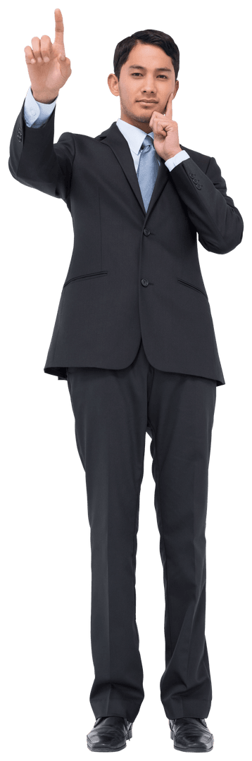 Confident Biracial Businessman Gesturing Ambitiously