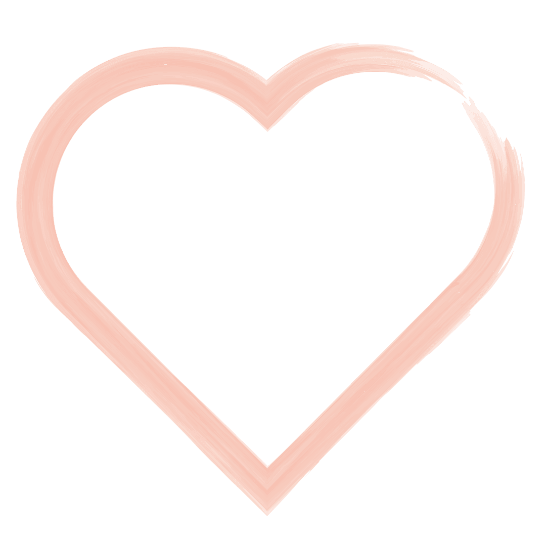 Pink Heart Outline on Transparent Background Vector Graphic
