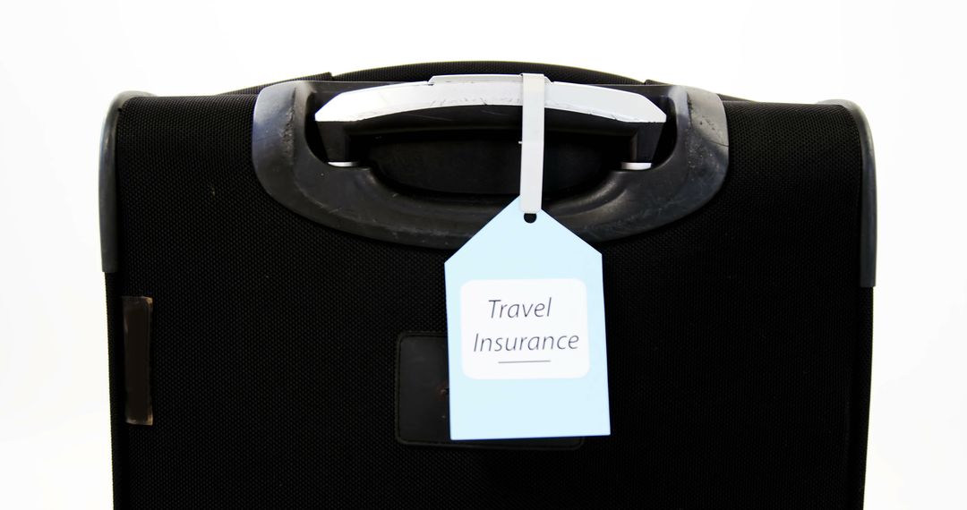 Close-up of travel insurance label tied to a suitcase 4k - Free Images, Stock Photos and Pictures on Pikwizard.com