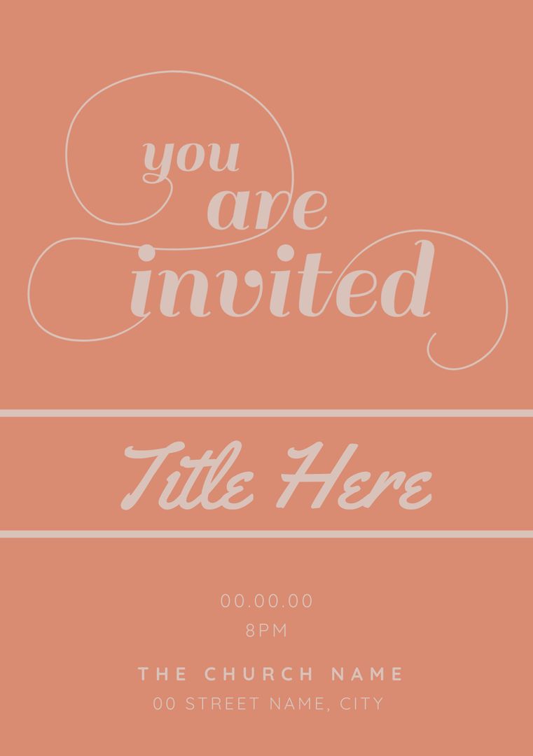 Elegant Invitation Template with Warm Cursive Script - Download Free Stock Images Pikwizard.com