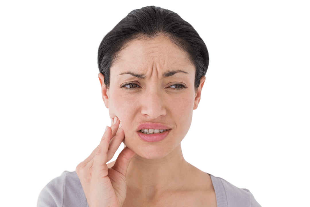 Transparent Woman Expression Tooth Pain