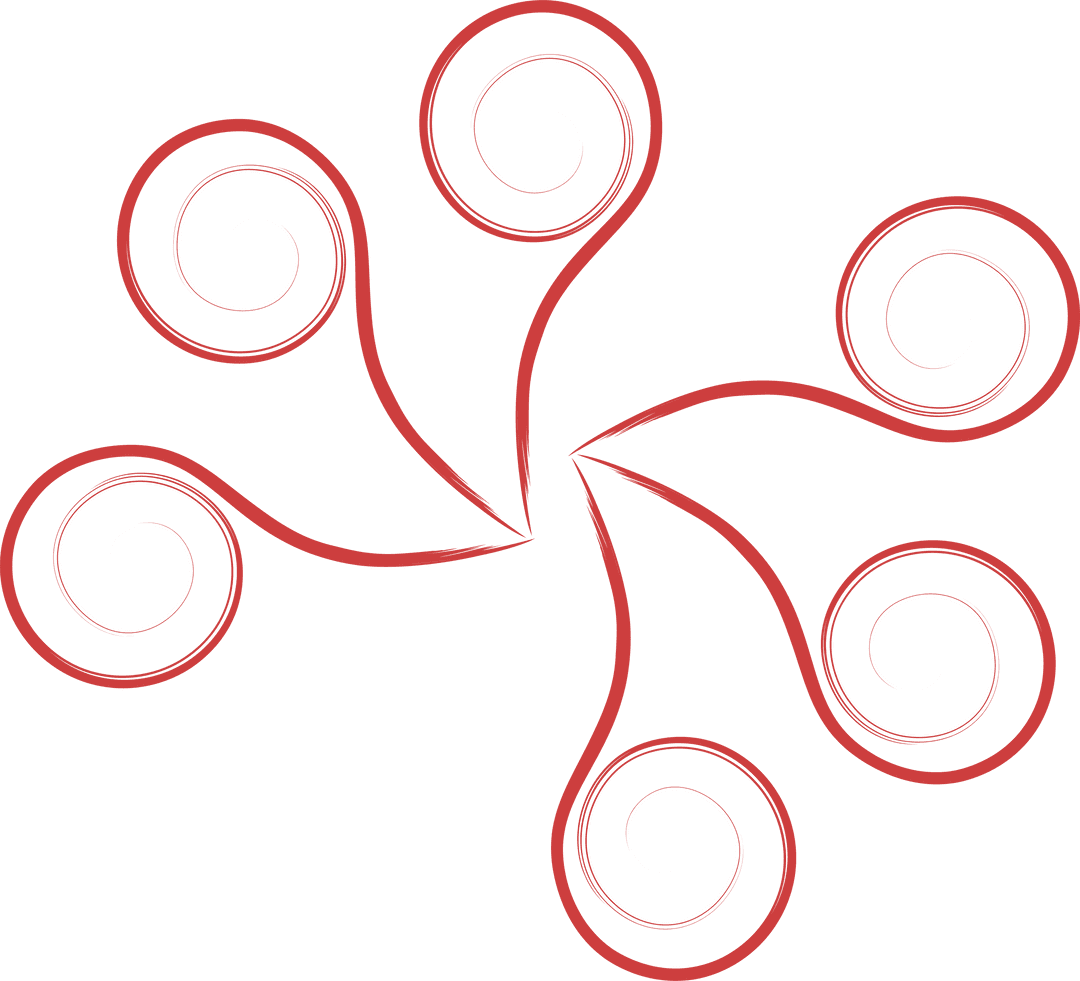 Abstract Red Spirals Artwork on Transparent Background Vector PNG