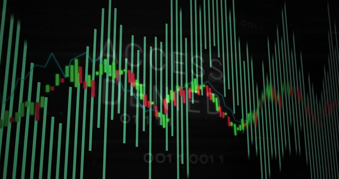 Tracking Market Trends with Candlestick Chart Featuring Green Volume Bars and Blue MA Line