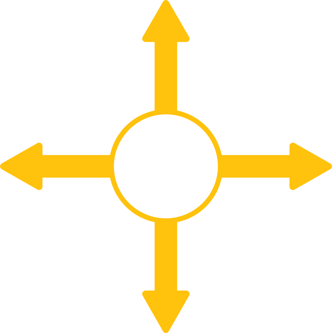 Yellow Arrows Icon on Transparent Background for Direction Concept