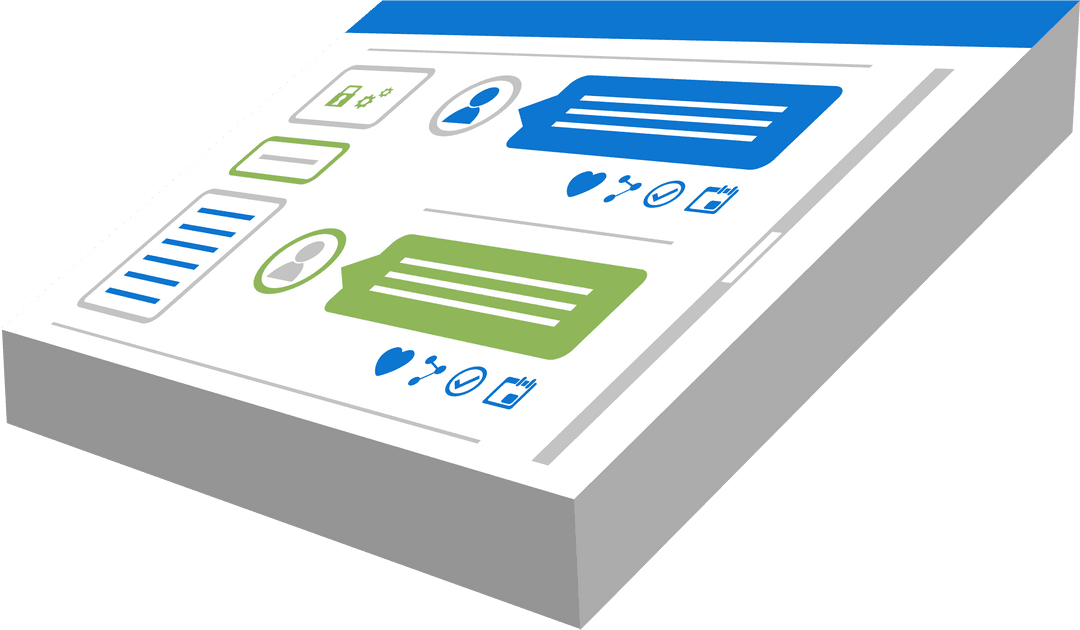 Transparent Digital Interface with Social Media Post Icons