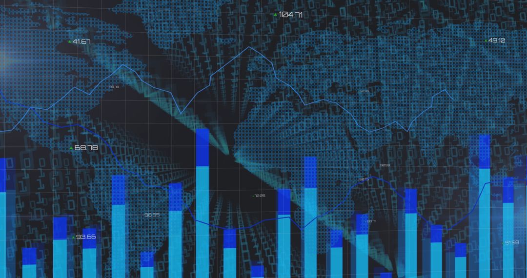 Futuristic Digital Analytics and Global Financial Data Visualization