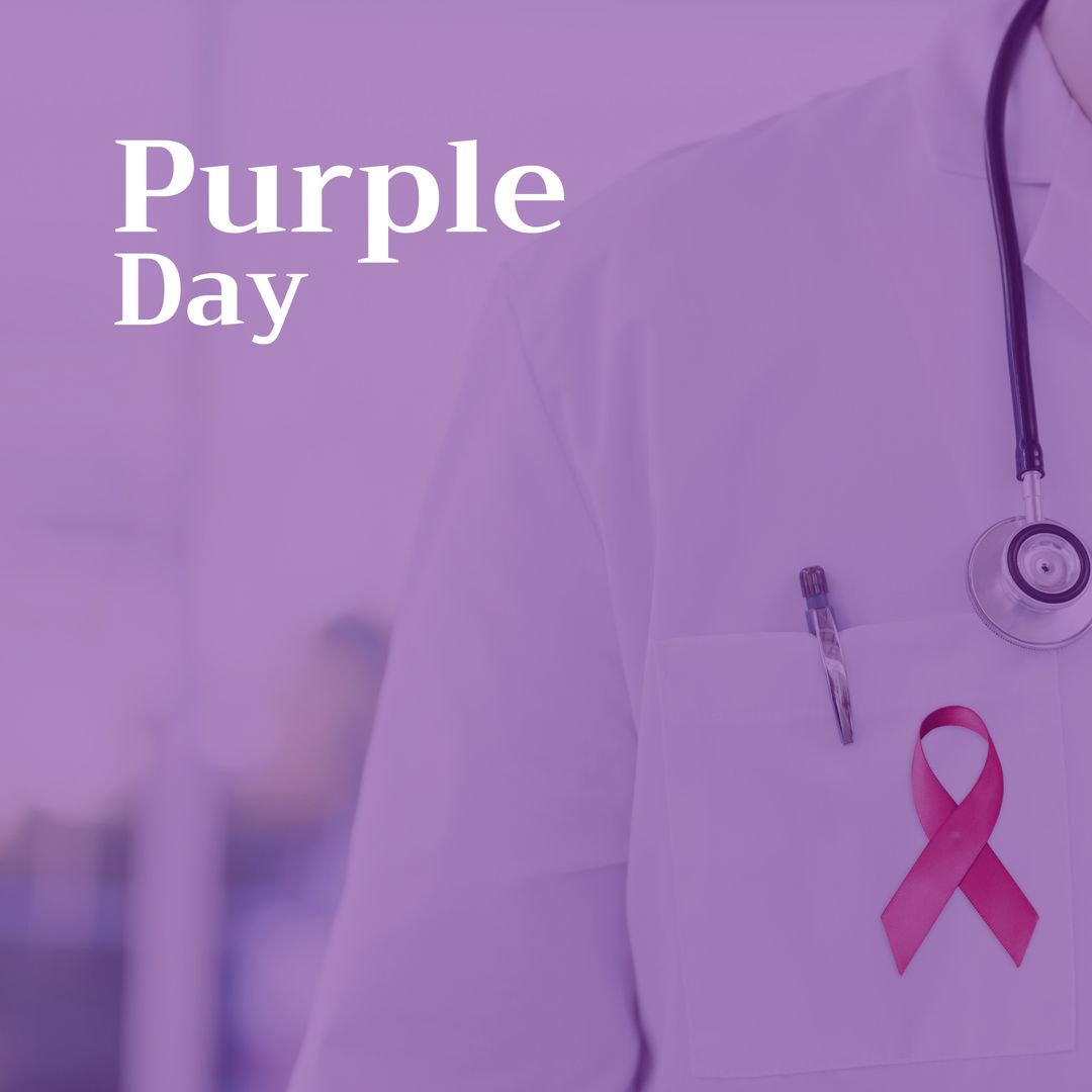 Doctor Honoring Epilepsy Awareness with Purple Ribbon