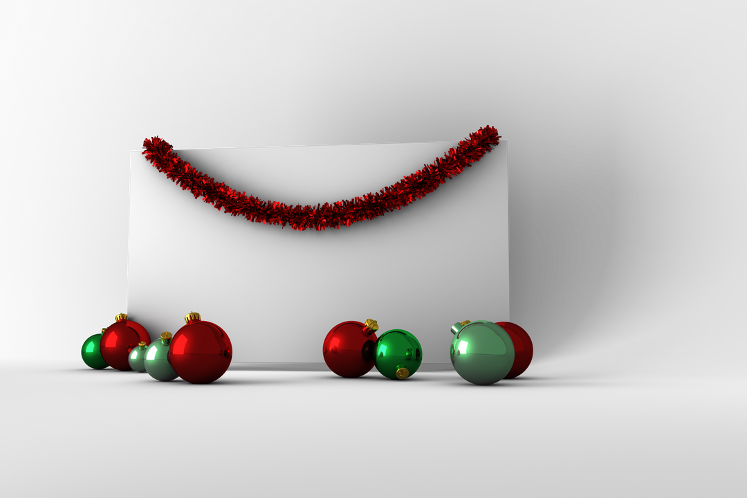 Transparent Holiday Card Template with Festive Ornaments and Garland - Download Free Stock Images Pikwizard.com