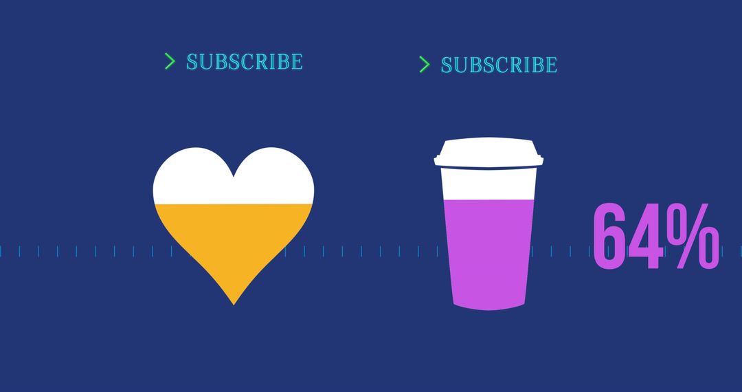 Digital Concept with Heart and Coffee Subscription Icons