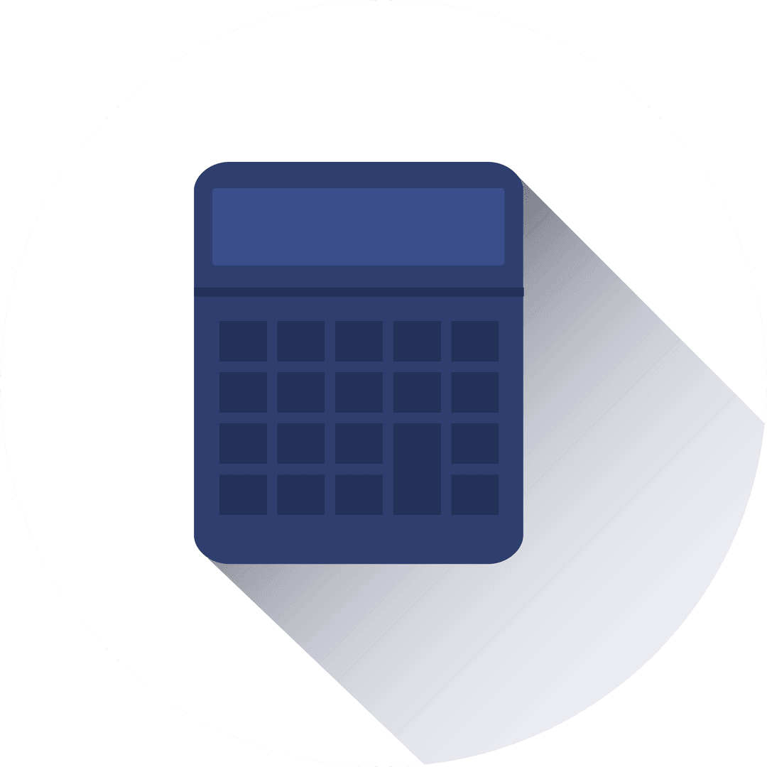 Navy Blue Calculator Illustration with Transparent Background
