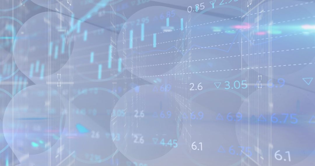 Futuristic Digital Financial Data Overlay with Stock Market Trends