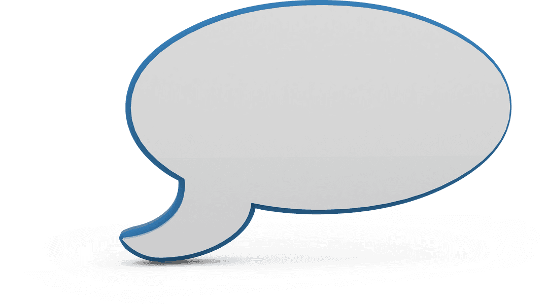 Transparent Speech Bubble with Blue Outline