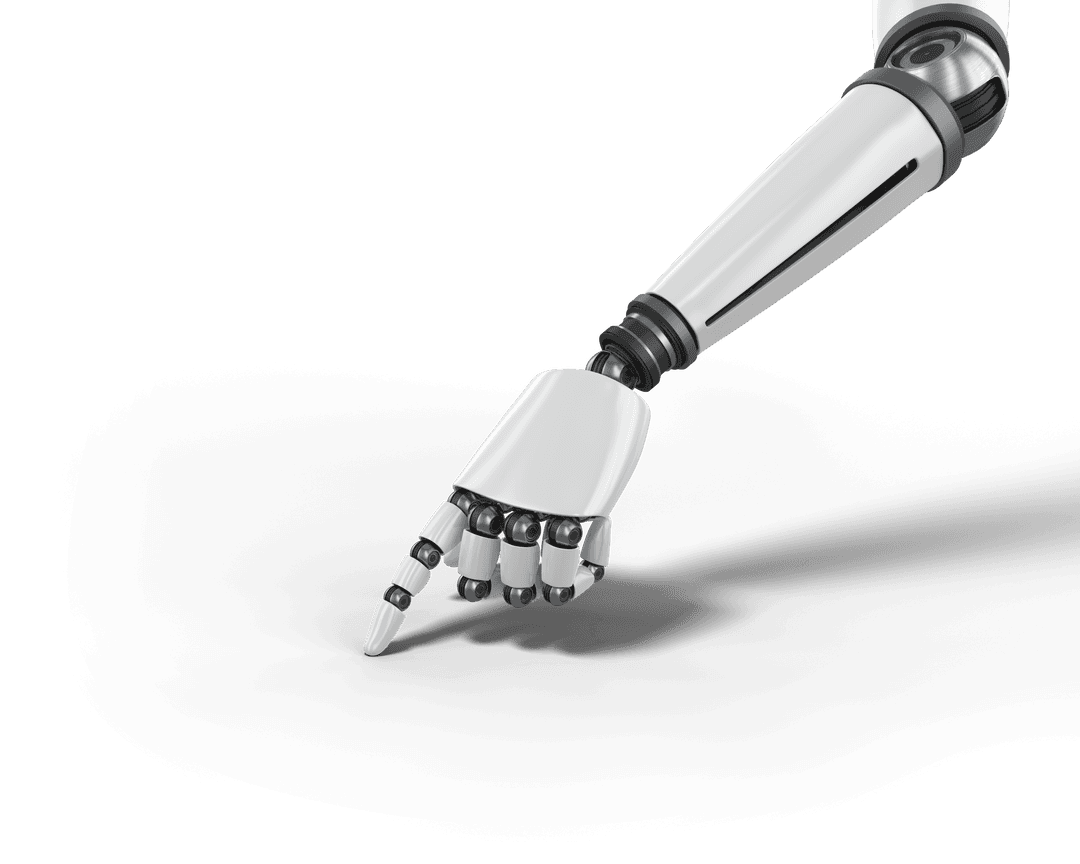 Transparent Robotic Arm Pointing Forward with Futuristic Design - Download Free Stock Images Pikwizard.com