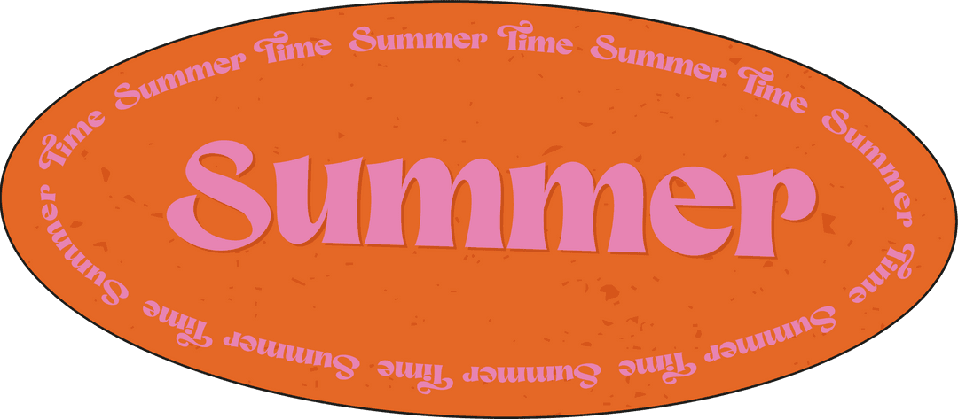 Retro Summer Time Badge on Transparent Background
