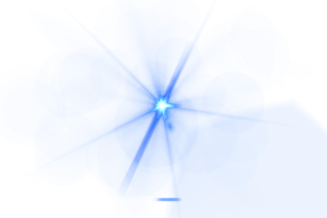 Blue Abstract Light Spot with Trails on Transparent Background