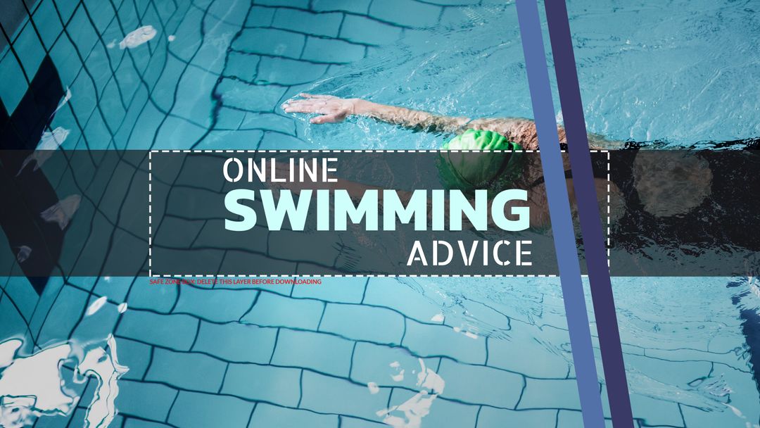 Online Swimming Advice Banner in Pool Setting - Download Free Stock Templates Pikwizard.com