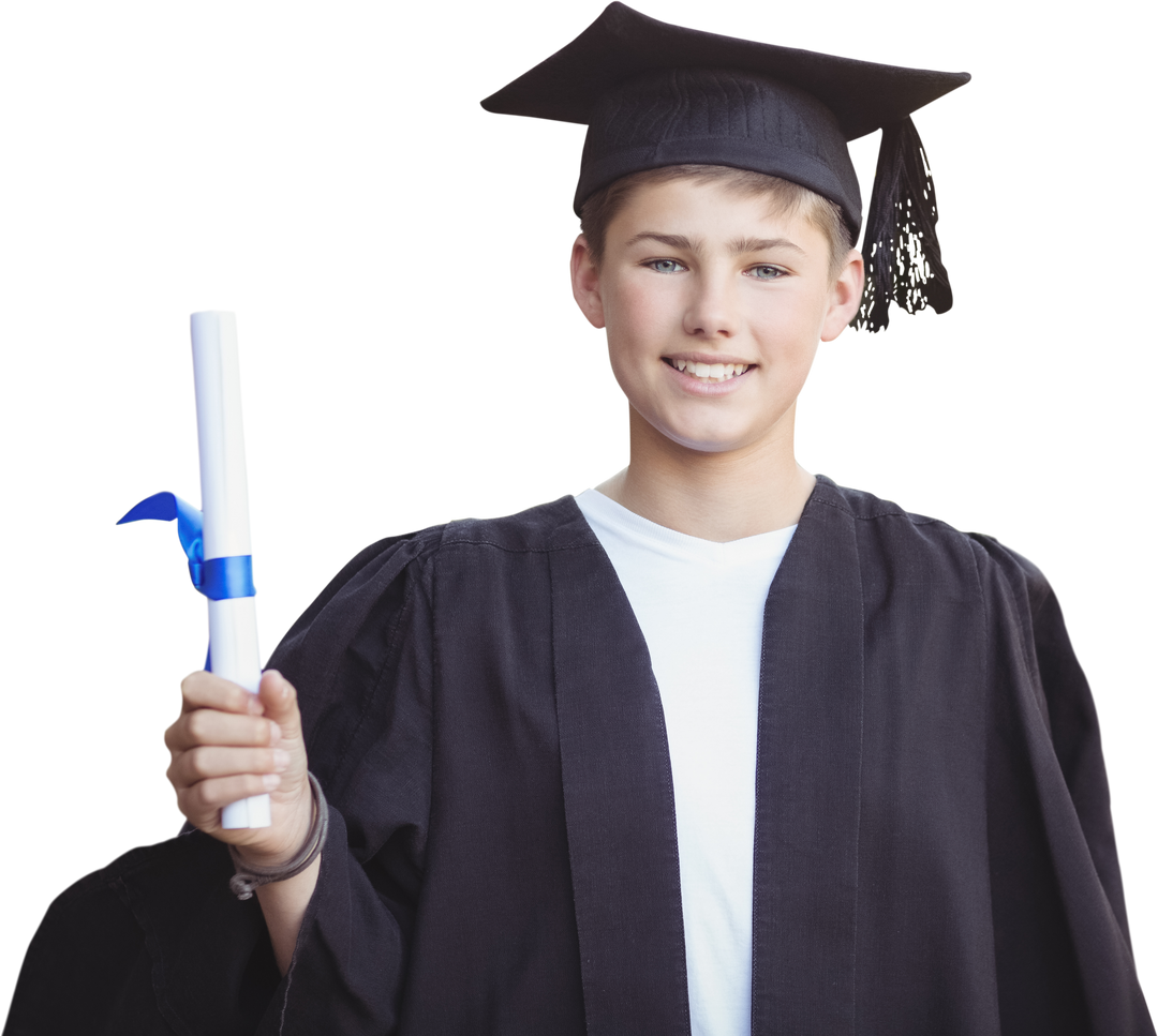 Transparent Image of Graduation Youth Holding Diploma with Cap and Gown - Download Free Stock Images Pikwizard.com