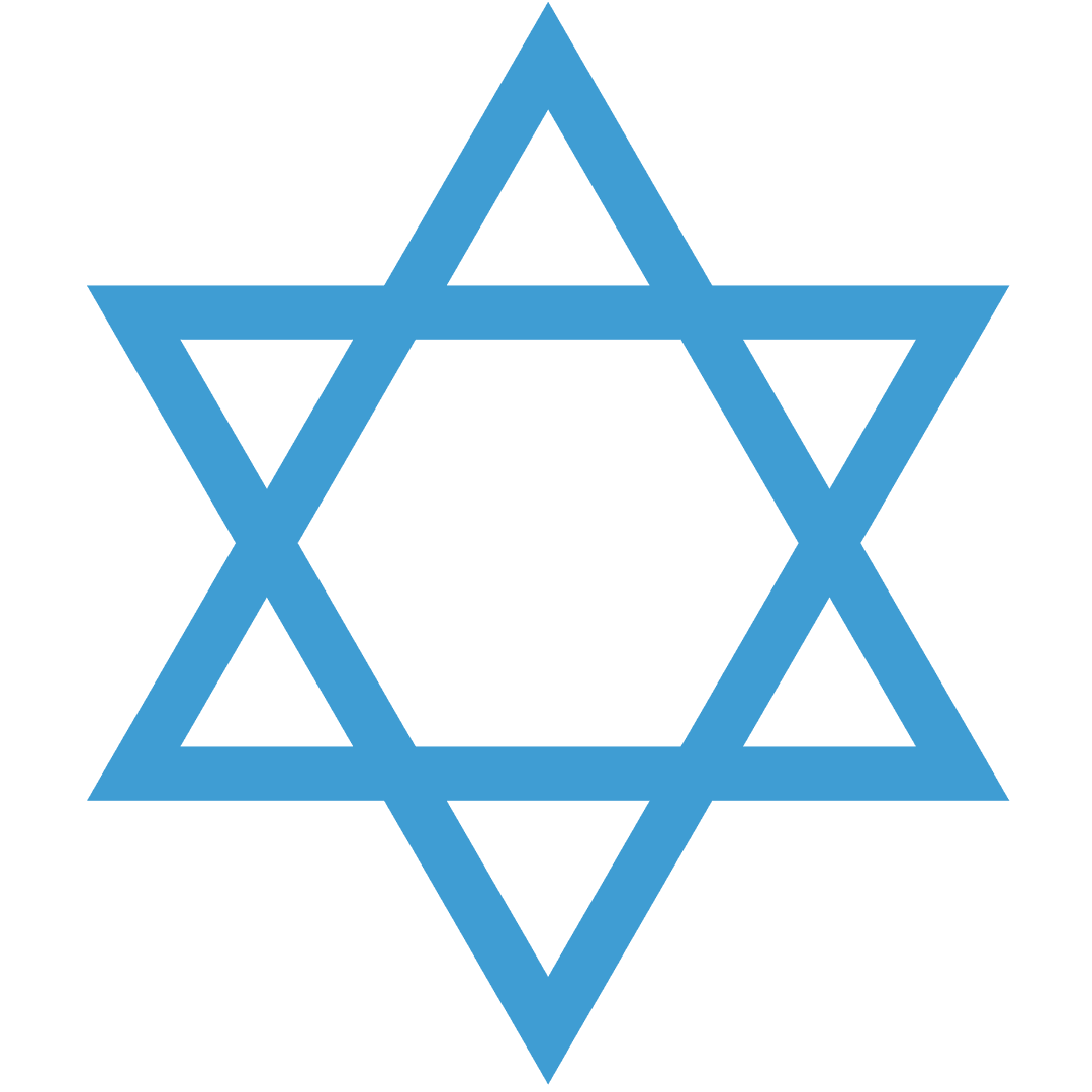 Blue Star of David on Transparent Background Symbolizing Judaism
