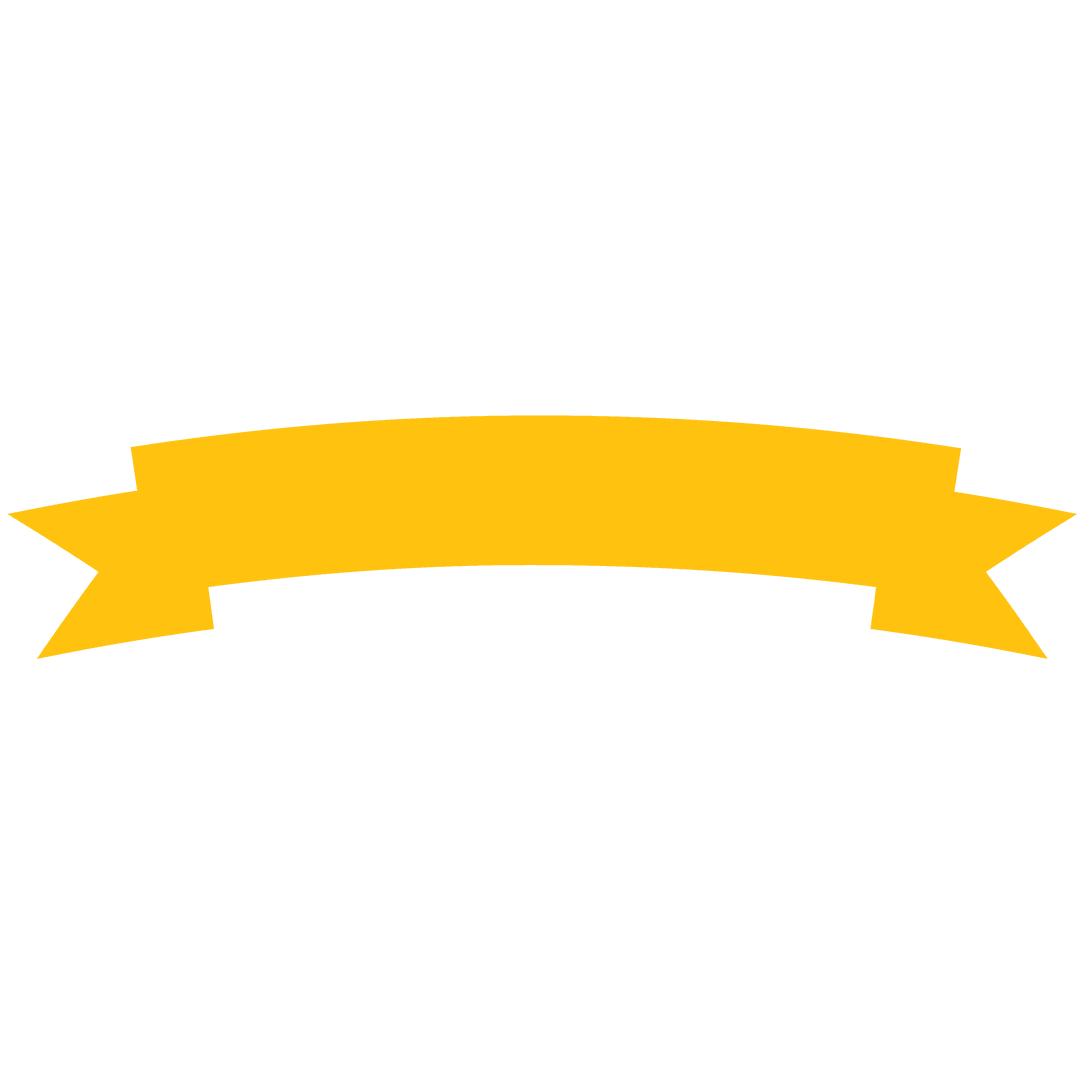 Yellow Banner Ribbon with Copy Space on Transparent Background