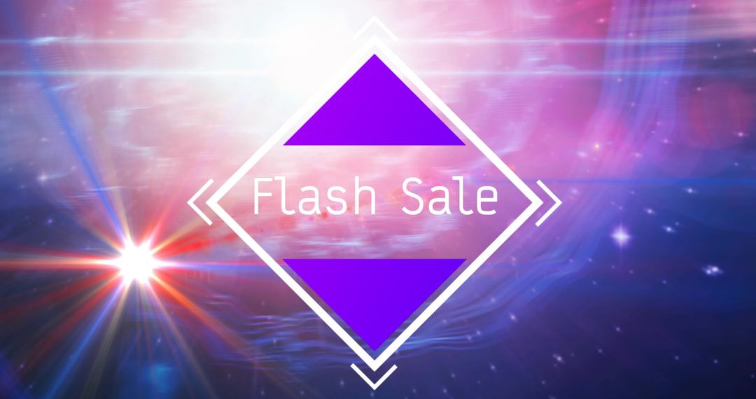 Vibrant Flash Sale Advertisement Over Pink and Blue Gradient