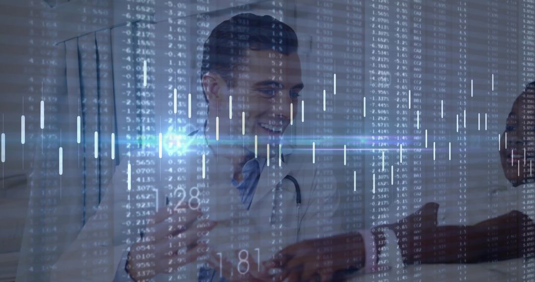 Doctor Shows Empathy and Professionalism Amidst Healthcare Data Visualization