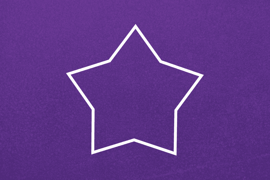Transparent Geometric Star on Purple Background