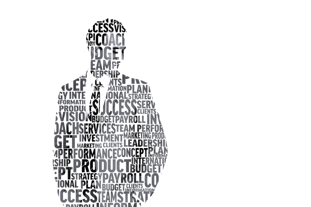 Confident Silhouette of Business Professional on Transparent Background
