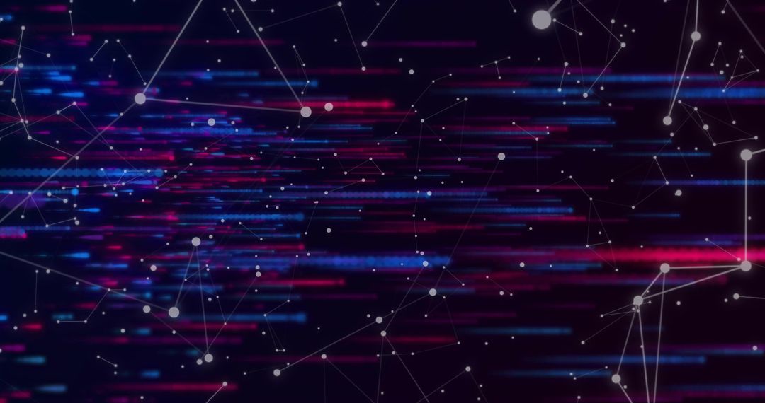 Abstract Cybernetic Network with Neon Streams