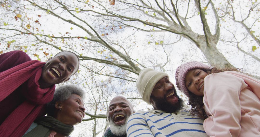 Happy Multigenerational Black Family Laughing Outdoors in Autumn - Free Images, Stock Photos and Pictures on Pikwizard.com