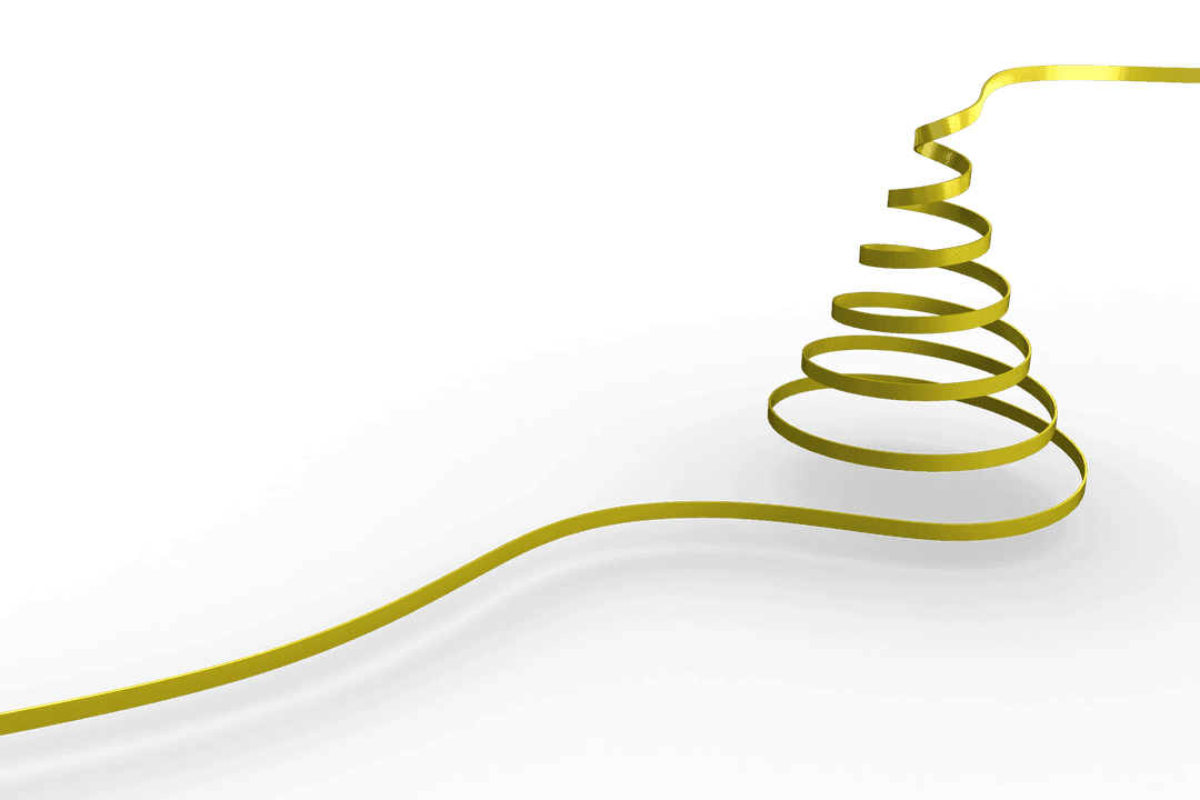 Transparent Christmas Tree Yellow Ribbon Design