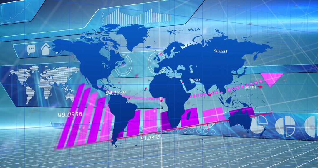 Global Finance Analytics with Data Visualization on Digital Screen