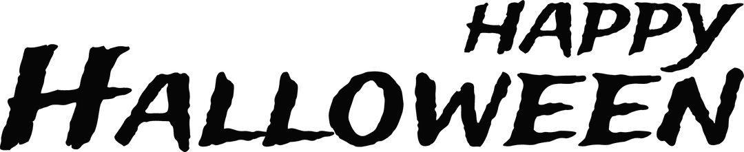 Happy Halloween Text Black Transparent for Festive Designs