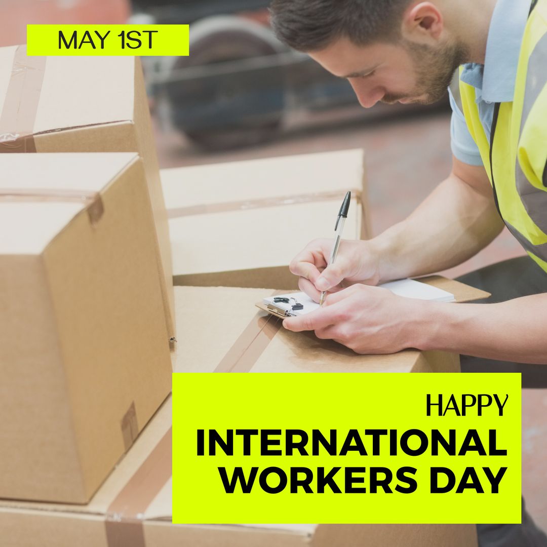 Warehouse Worker Celebrating International Workers Day