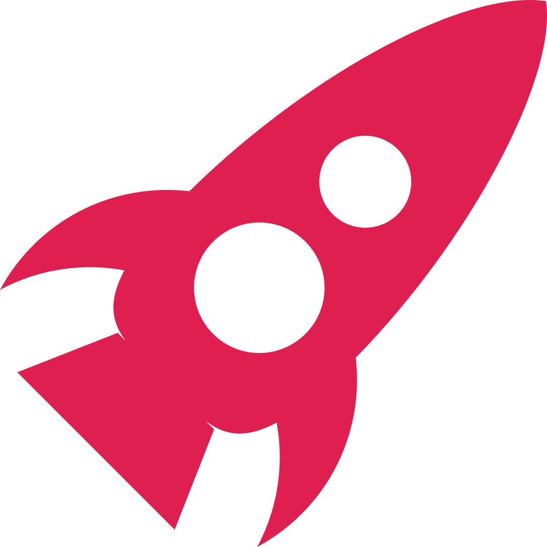 Innovative Red Rocket Icon on Transparent Background