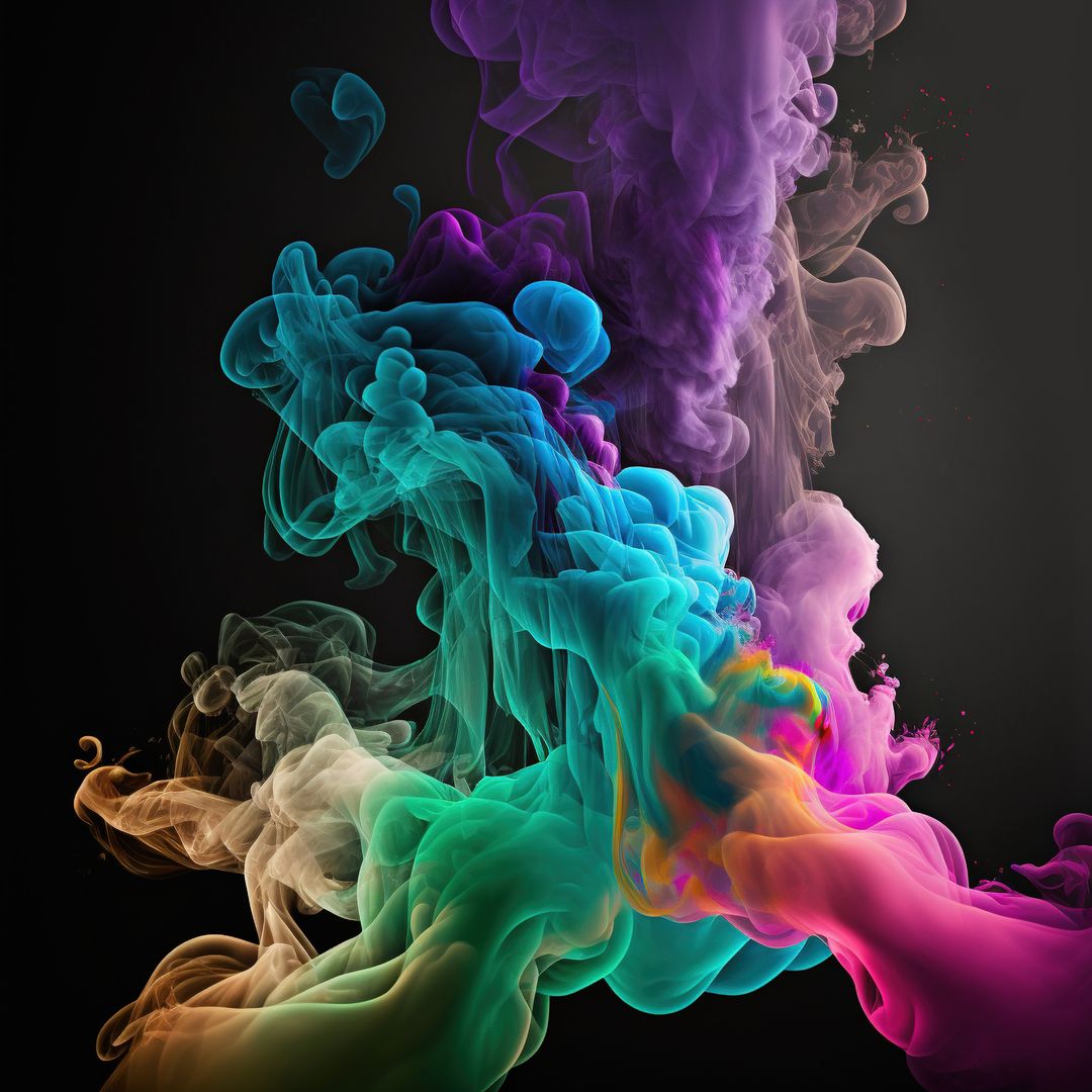 Colourful smoke trails floating on gray background, created using generative ai technology - Free Images, Stock Photos and Pictures on Pikwizard.com