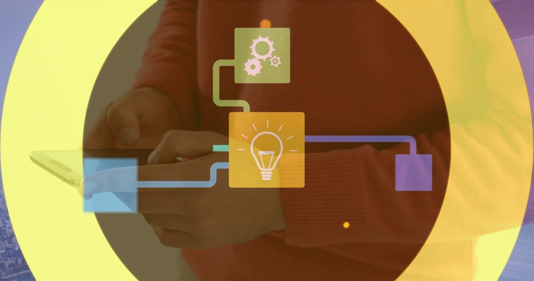 Digital Connectivity Concept with Smartphone and Network Icons