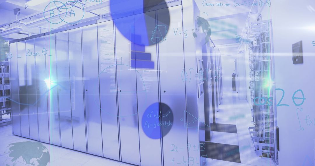 Modern Data Center Corridor with Cable Infrastructure