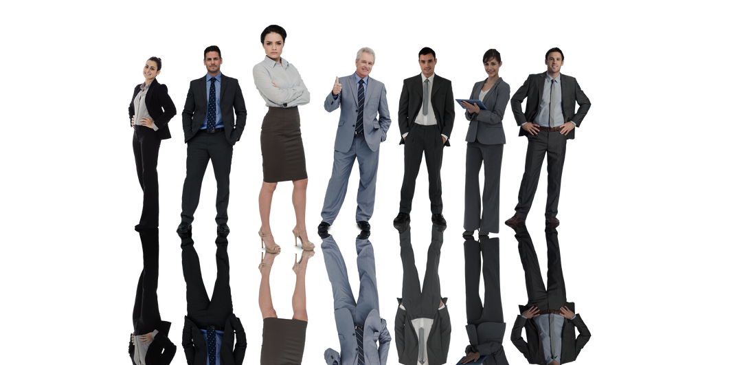 Diverse Business Team Standing on Transparent Background PNG Format - Download Free Stock Images Pikwizard.com