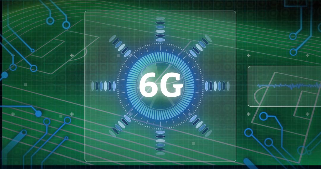 Dynamic 6G Technology Concept with Futuristic Circuit Design