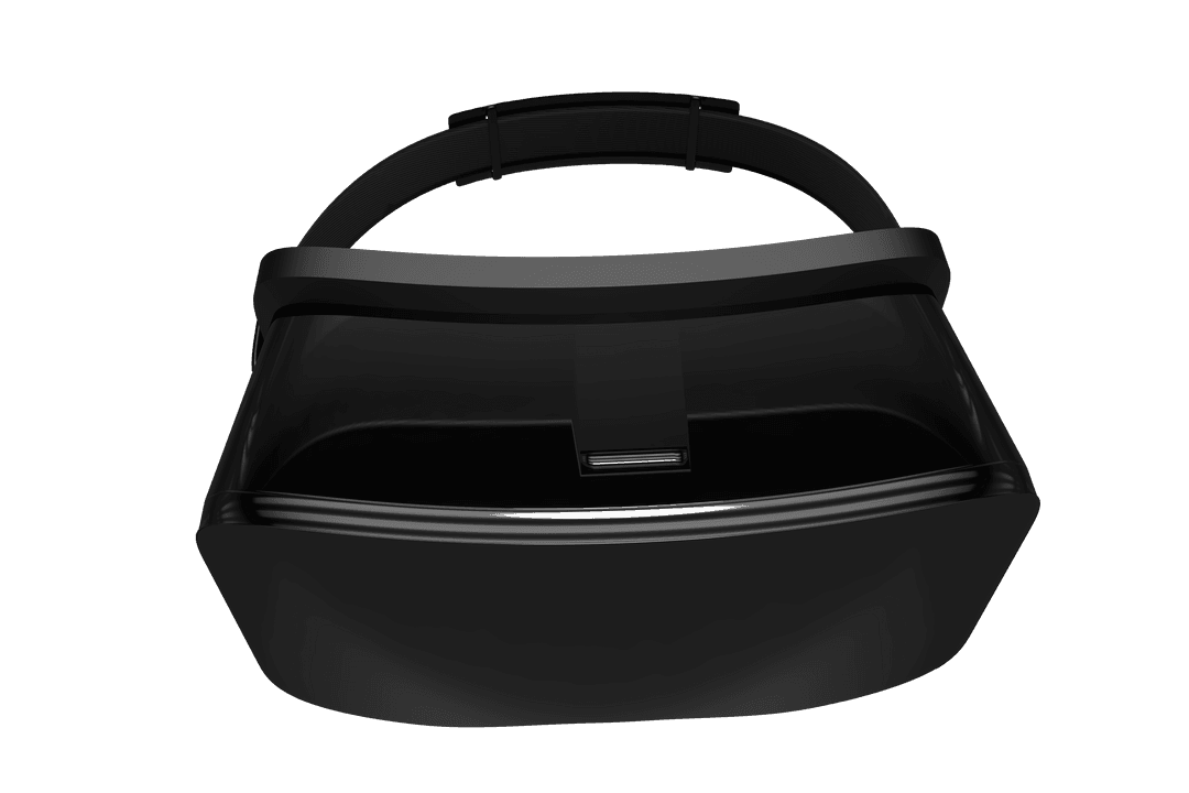 Black Virtual Reality Headset on Transparent Background