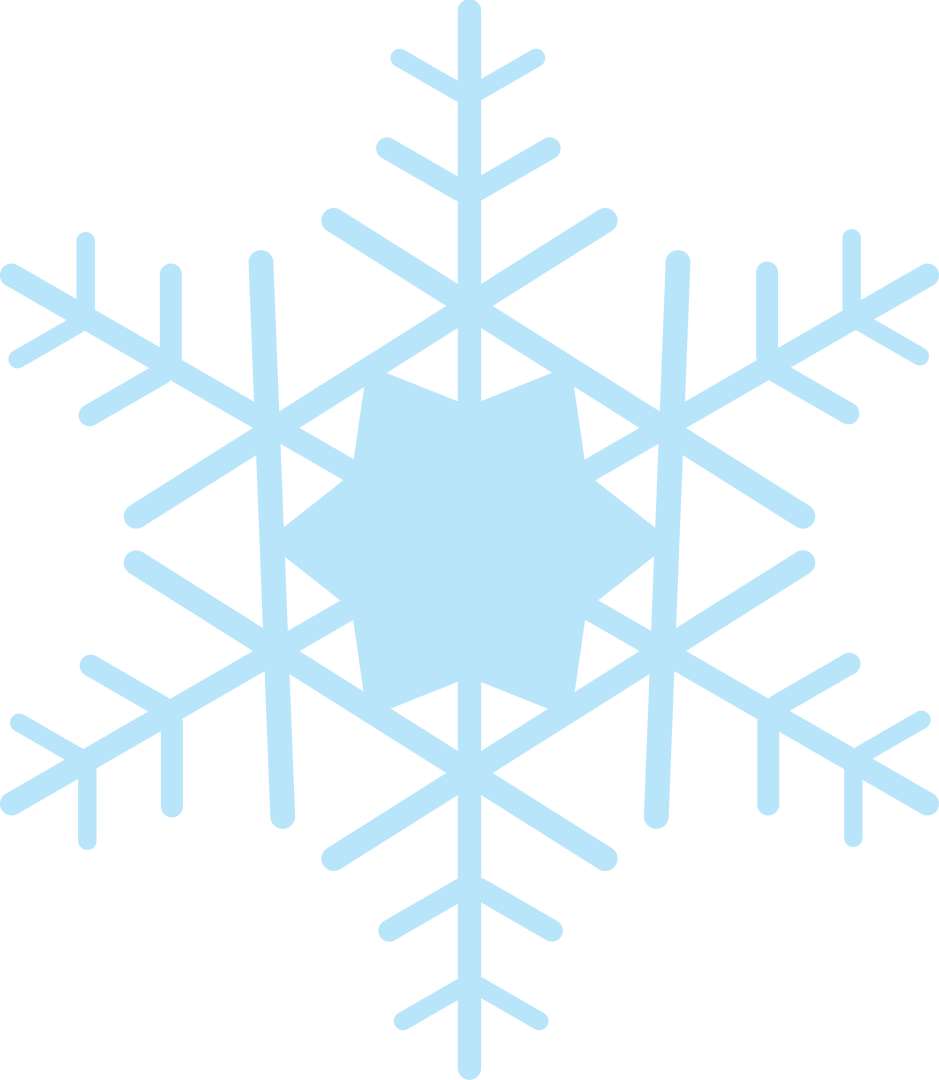 Blue Snowflake Illustration on a Transparent Background