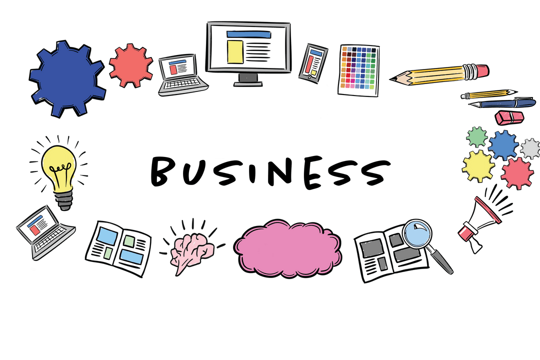 Transparent Workspace Idea Icons on Diverse Background