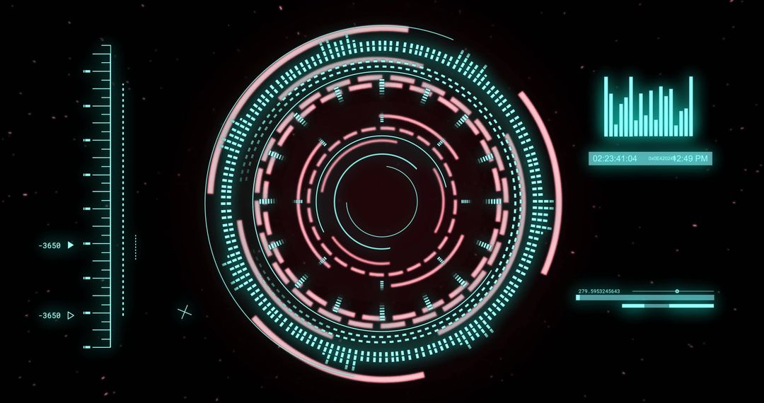 Futuristic Digital Interface with HUD Display