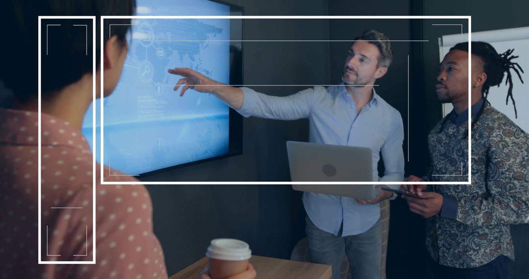 Business Professional Presenting Data Insights with Diverse Team