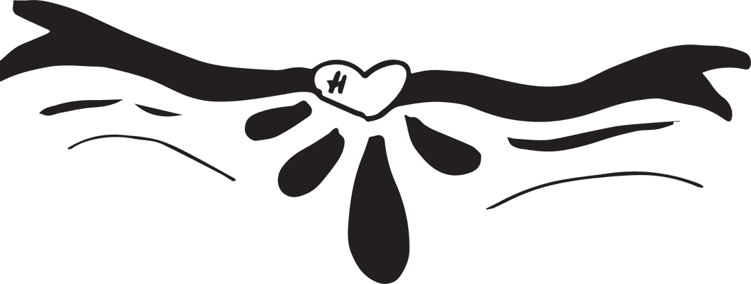 Abstract Black Heart Shapes on Transparent Background Design