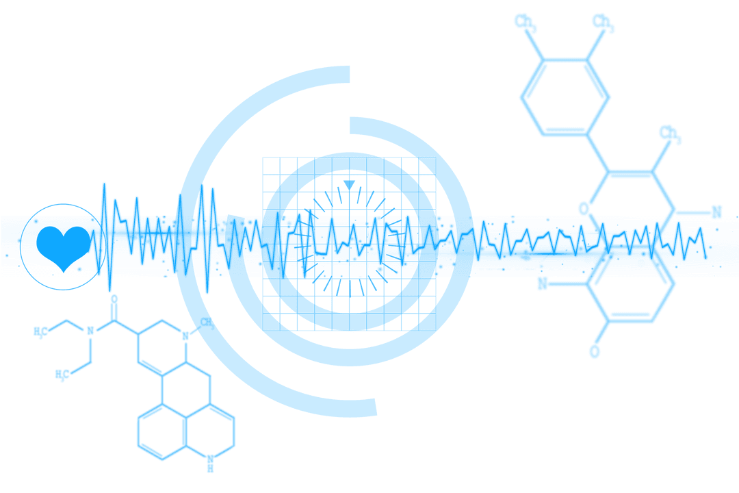 Blue Health and Tech Elements on Transparent Background for Designers