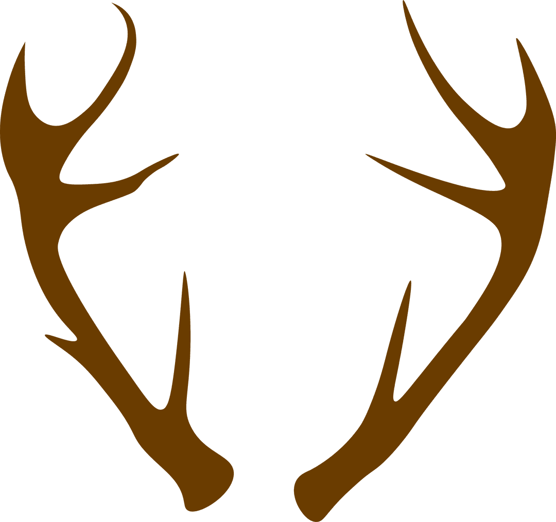 Decorative Brown Antlers on Transparent Background for Creative Design