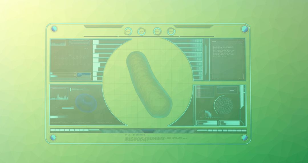 Futuristic Data Interface on Green Digital Background